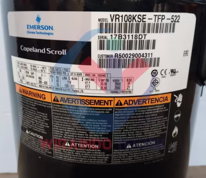 COPELAND VR108KSE-TFP-522-4015