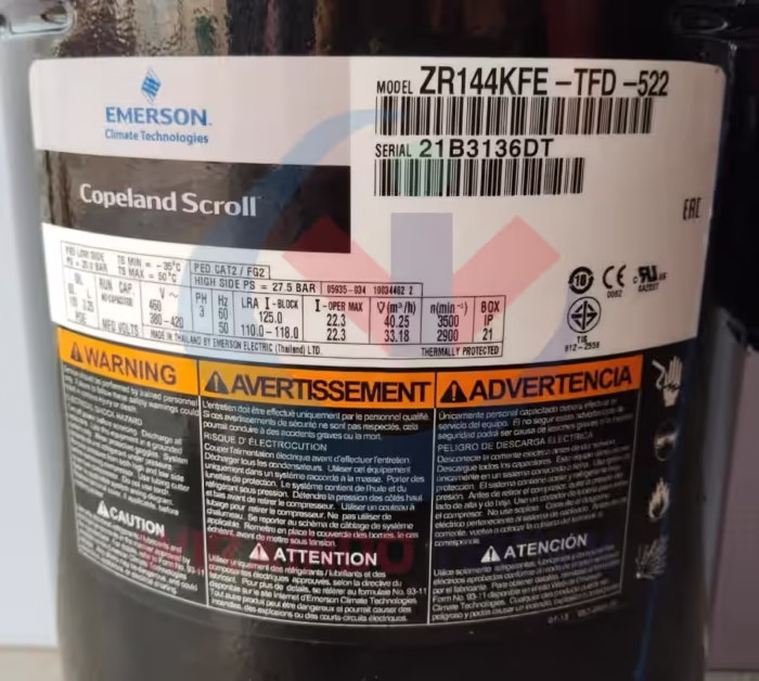 COPELAND-ZR144KFE-TFD-522-4050